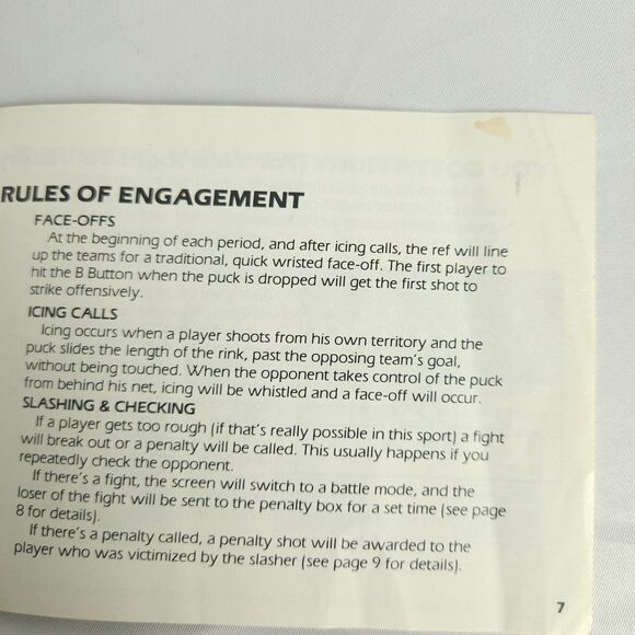 Blades of Steel Instruction Manual Booklet *ONLY* NES Nintendo Entertainment - Picture 5 of 7